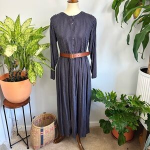 Vintage Eddie Bauer Prairie Dress, Plaid Farmhouse Southern Gothic Dress Button